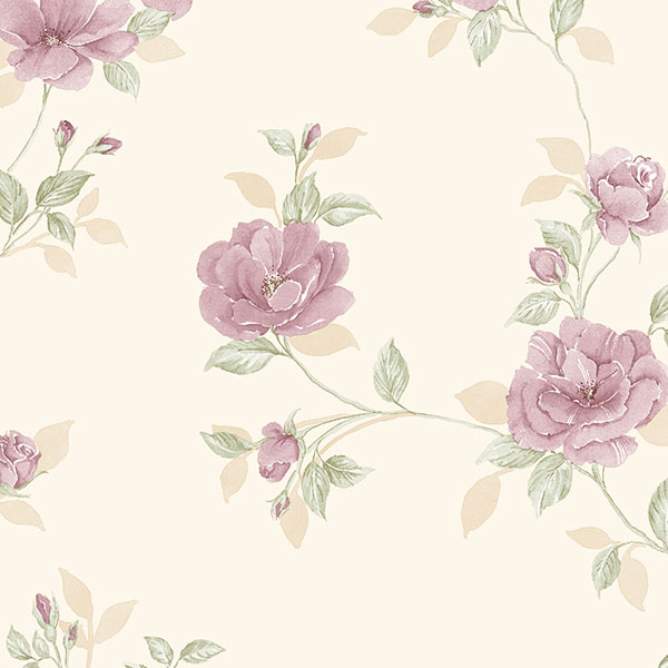 Patton Wallcoverings IM36404 Silk Impressions 2 In Register Rose Trail Wallpaper